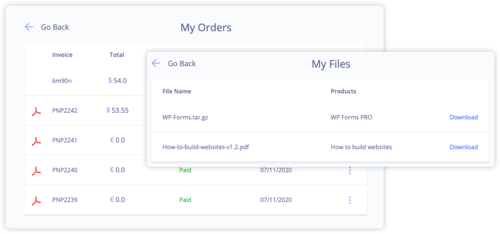 My Orders and My Files in the Customer Portal